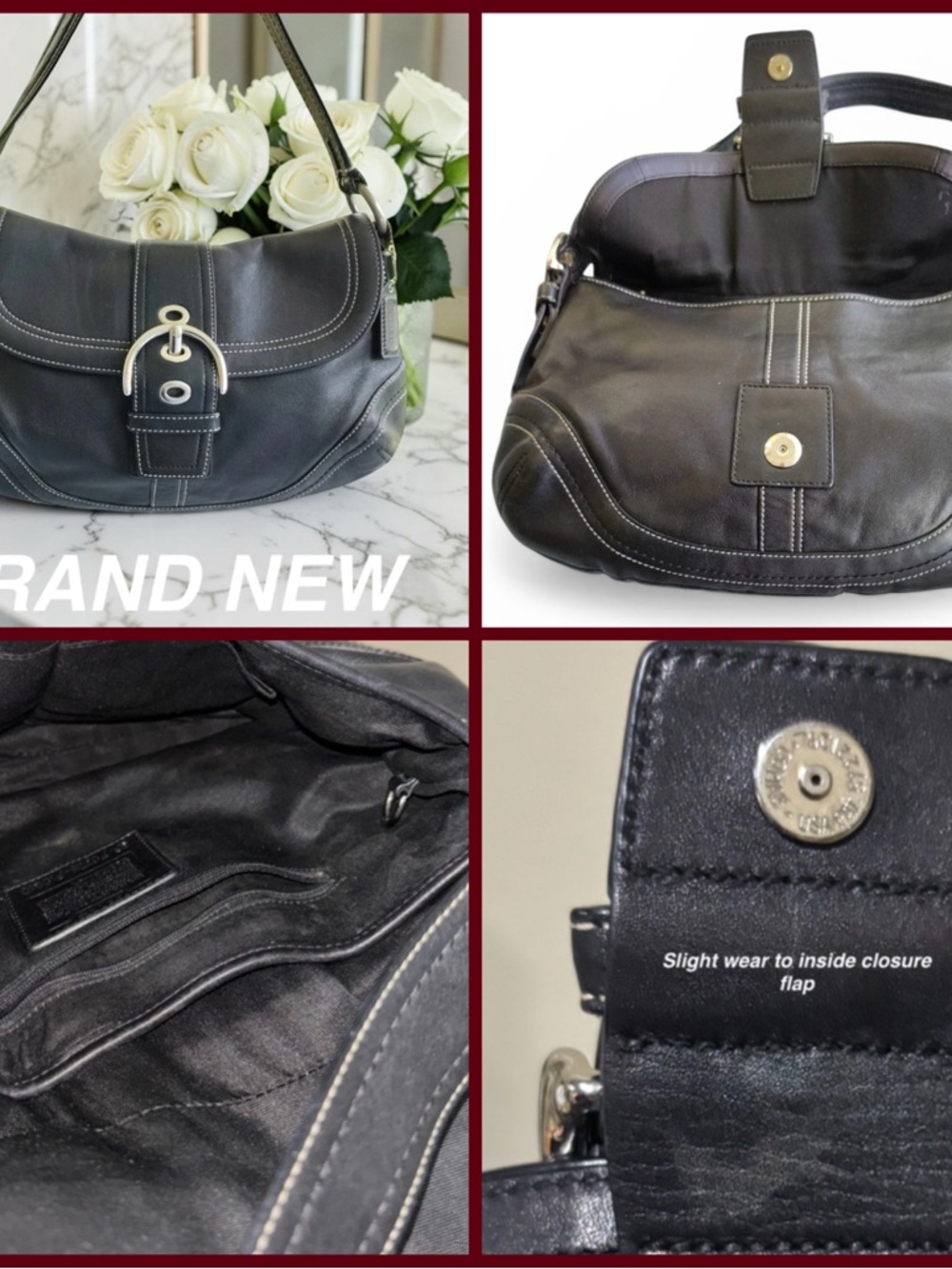 Like New Coach Large Black Leather SOHO with Silver Buckle Shoulder Bag! - Picture 2 of 2